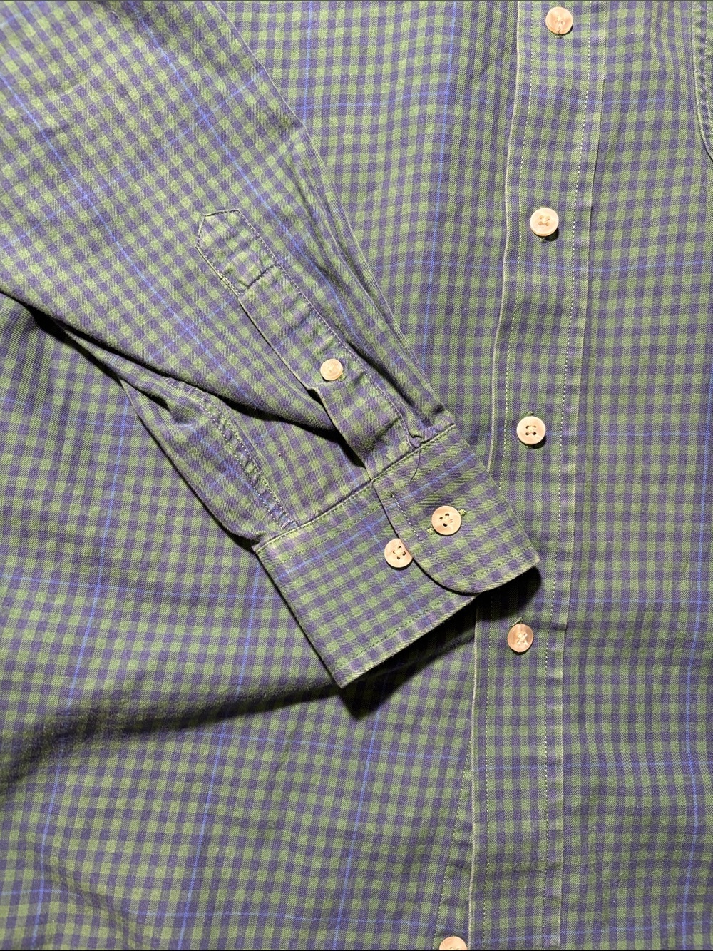 Wrangler Cowboy Cut Gorge‎ Strait Men’s M Green Blue Plaid Button Down Shirt - Picture 8 of 12